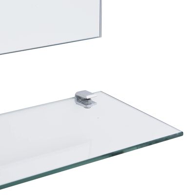 vidaXL Oglindă de perete cu 5 rafturi, argintiu, 50 x 60 cm