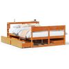vidaXL Cadru de pat fără saltea, maro ceruit 150x200 cm lemn masiv pin