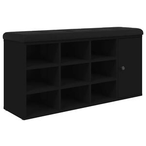 vidaXL Bancă de pantofi, negru, 102x32x50 cm, lemn prelucrat