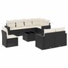 vidaXL Set mobilier de grădină cu perne, 9 piese, negru, poliratan