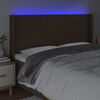 vidaXL Tăblie de pat cu LED, maro &icirc;nchis, 183x16x118/128 cm, textil