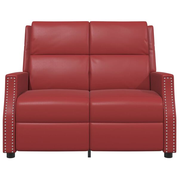 vidaXL Fotoliu rabatabil cu 2 locuri, roșu vin, piele ecologică