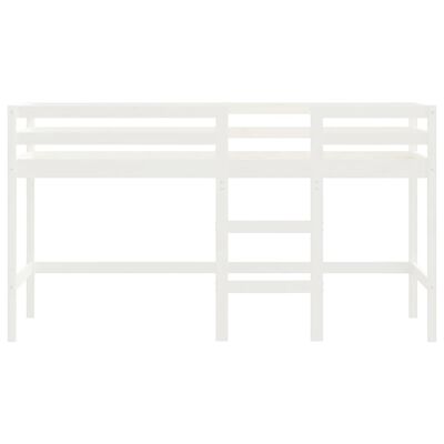 vidaXL Pat etajat de copii cu scară, alb, 80x200 cm, lemn masiv pin