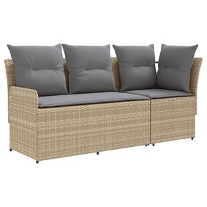 vidaXL Canapea cu braț &icirc;n grădină cu canapea colțară 2 Bucată Ratan PE