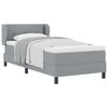 vidaXL Pat cu arcuri cu headboard Gri deschis 100 x 200 cm țesătură