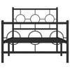 vidaXL Cadru pat metalic cu tăblii de cap/picioare, negru, 90x200 cm