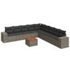 vidaXL Set mobilier de grădină cu perne, 10 piese, gri, poliratan