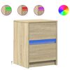 vidaXL Noptiere cu lumini LED, 2 buc., stejar sonoma, lemn prelucrat
