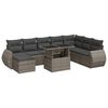 vidaXL Set canapele de grădină, 9 piese, cu perne, gri, poliratan