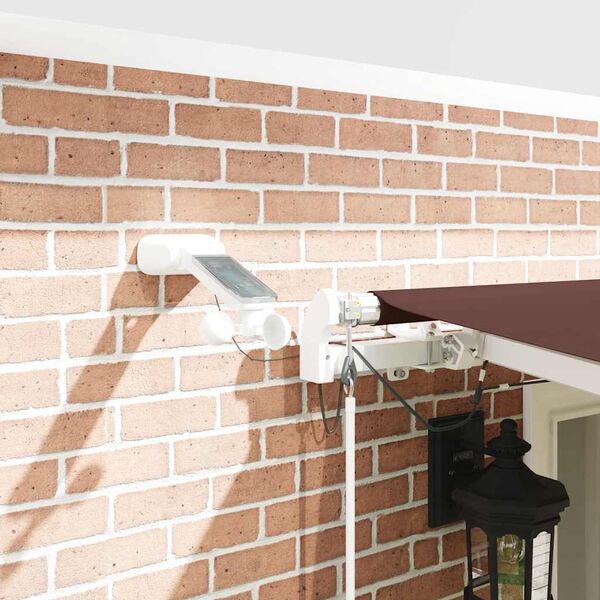 vidaXL Copertină retractabilă automat cu LED, maro, 600x300 cm