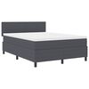 vidaXL Pat cu arcuri cu headboard Gri &icirc;nchis și alb 140 x 200 cm