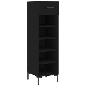 vidaXL Pantofar, negru, 30x35x105 cm, lemn compozit