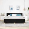 vidaXL Pat boxspring cu saltea cu saltea Negru 180 x 200 cm țesătură