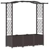 vidaXL Pat Ridicat cu Trellis și Acoperiș Maro 164 x 40 x 138 cm PP