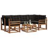 vidaXL Set de canapele de exterior cu pernă 7 pcs Natural și Negru