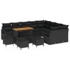 vidaXL Set de canapele pentru grădină cu pernă 13 pcs Negru poliratan
