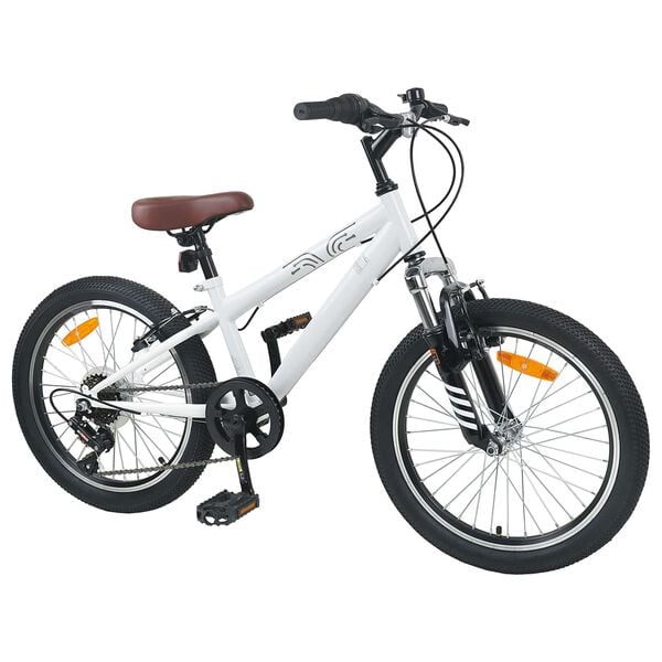 vidaXL Kids Mountain Bike 20 Inci 6-Speed pentru 5-8 ani Alb