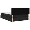 vidaXL Pat cu saltea și LED cu saltea Negru 140 x 190 cm țesătură