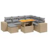 vidaXL Set canapele de grădină, 8 piese, cu perne, bej, poliratan