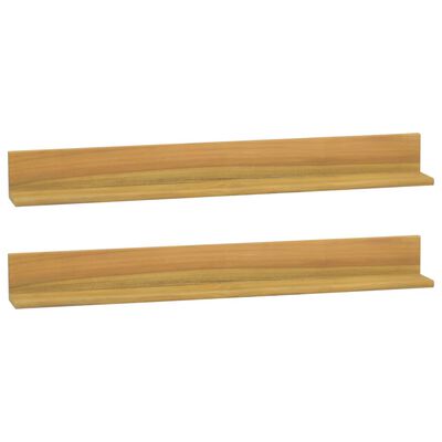 vidaXL Rafturi de perete, 2 buc., 90x10x10 cm, lemn masiv de tec