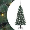 vidaXL Bradul de Crăciun artificial pre-luminat cu set de bile Verde