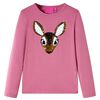 Tricou pentru copii cu mâneci lungi roz zmeură 104