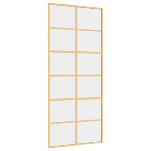 vidaXL Ușă glisantă, auriu, 90x205 cm, sticlă ESG mată și aluminiu