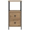vidaXL Noptiere 2 buc. stejar artizanal, 34x35,5x70 cm, lemn prelucrat