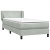 vidaXL Pat box spring cu saltea, gri deschis, 100x220 cm, catifea