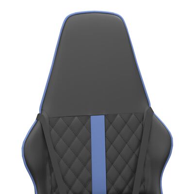 vidaXL Scaun de gaming de masaj, negru și albastru, piele ecologică
