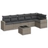vidaXL Set canapele de grădină, 7 piese, cu perne, gri, poliratan