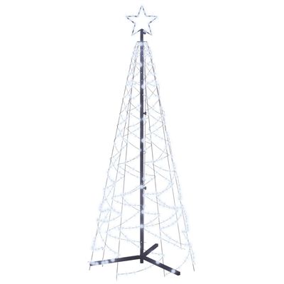 vidaXL Brad de Crăciun conic, 200 LED-uri, alb rece, 70x180 cm