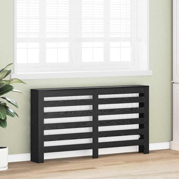 vidaXL Capac pentru radiator Stejar Negru 149 x 20 x 82 cm