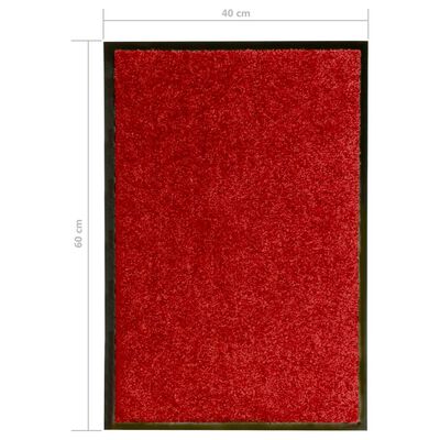 vidaXL Covoraș de ușă lavabil, roșu, 40 x 60 cm