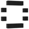 vidaXL Set comodă TV 8 pcs 120 x 30 x 30 cm Stejar Negru