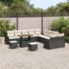 vidaXL Set de canapele pentru grădină 13 pcs Negru Rattan poli