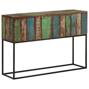 vidaXL Masă consolă, 110x30x75 cm, lemn masiv reciclat și fier