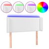 vidaXL Tăblie de pat cu LED, alb, 103x16x78/88 cm, piele ecologică