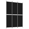 vidaXL Paravan de cameră cu 3 panouri, negru, 150x220 cm, textil