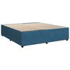 vidaXL Pat box spring cu saltea, albastru, 180x200 cm, catifea