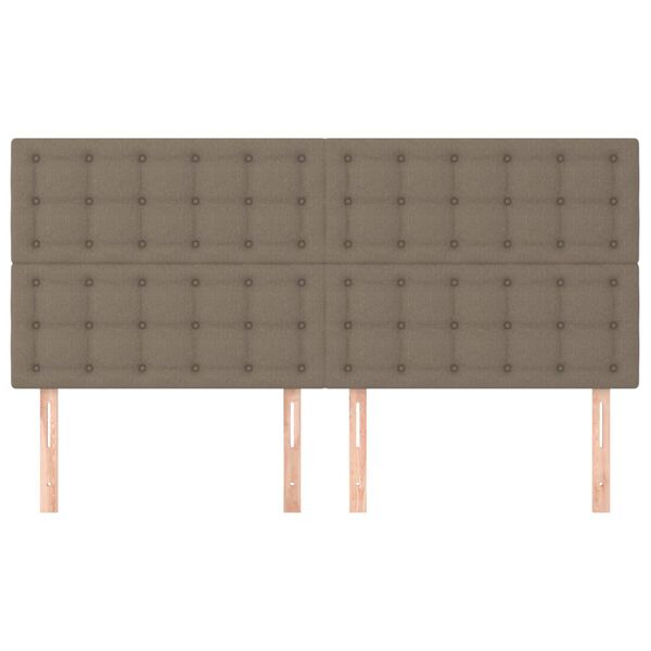 vidaXL Tăblie de pat gri taupe 180x5x118/128 cm, material textil