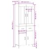 vidaXL Dulap &icirc;nalt, alb, 69,5x34x180 cm, lemn compozit