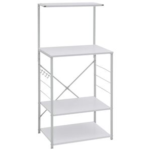 vidaXL Dulap cuptor microunde, alb, 60x39,6x123 cm, lemn prelucrat