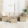 vidaXL Set de canapele pentru grădină 7 pcs Bej Rattan poli
