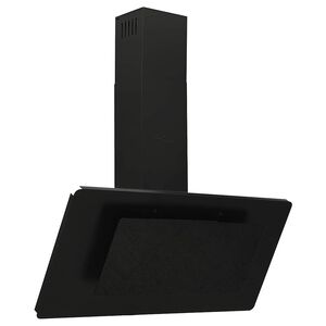 vidaXL Hotă de perete negru 90 cm oțel inoxidabil și sticlă securizată