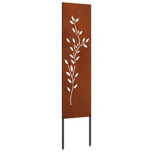 vidaXL Ecran de intimitate pentru grădină Floral Ruginit 32 x 140 cm