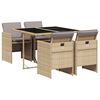 vidaXL Set mobilier pentru grădină, 5 piese, cu perne, bej, poliratan