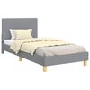 vidaXL Cadru de pat pentru copii cu spătar Gri deschis 90 x 190 cm