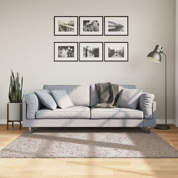 vidaXL Covor pufos "PAMPLONA" cu fire &icirc;nalte, bej modern, 160x160 cm