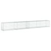 vidaXL Coș gabion cu capac, argintiu, 400x50x50 cm, fier galvanizat